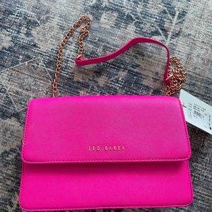 TED BAKER FUSCHIA LEATHER CROSSBODY BAG